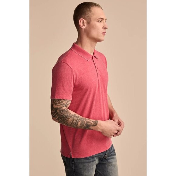 Lucky Brand Polo Mens Venice Burnout Shirt Mars Red Size XL - Picture 7 of 11